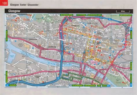 Free Detailed Road Map of Glasgow .